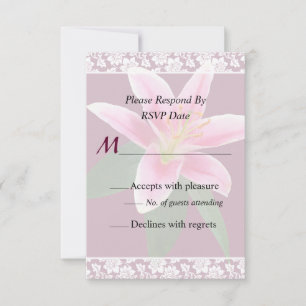 Delicate Stargazer Lily Wedding Invitation