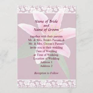 Delicate Stargazer Lily Wedding Invitation Set