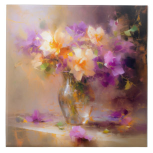 Delicate Still Life Ceramic Tile