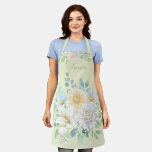 Delicate Summer Garden Party Flowers Apron