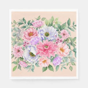 Delicate Summer Garden Party Flowers Napkins