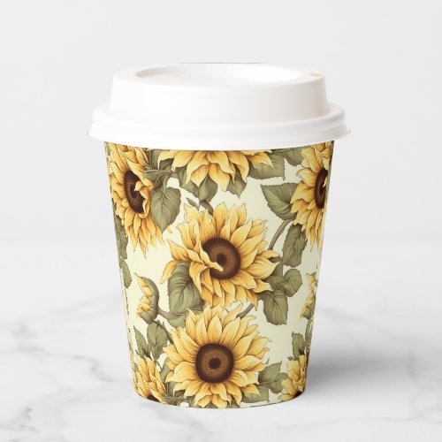 Delicate Sunflower Mosaic Melody Paper Cups