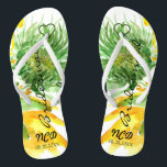 Delicate Sunflowers Bridesmaid Favor Monogram Flip Flops<br><div class="desc">You will love this beautiful hand painted watercolor of sunflowers. Great for your wedding Venues.</div>