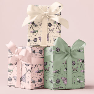 Delicate Sweet Little Critter Feminine Blush Pink Wrapping Paper Sheets