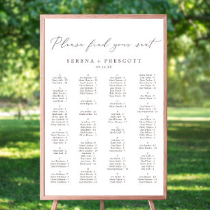 Delicate Taupe Alphabetical Seating Chart