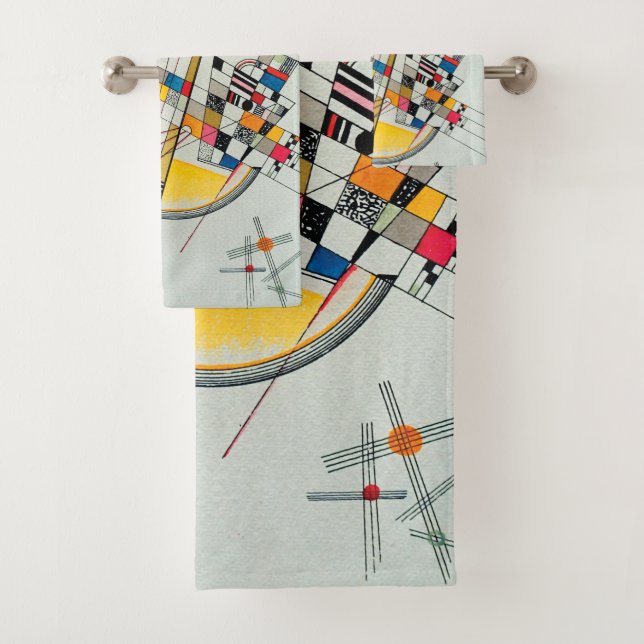 Delicate Tension by Wassily Kandinsky Bath Towel Set (Insitu)