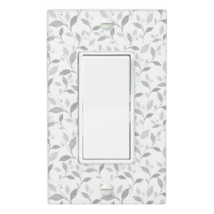 Delicate Textured Gray Floral Light Switch Cover
