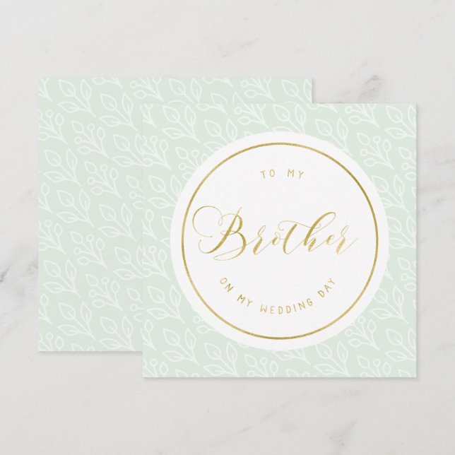 Delicate | "To my brother on my wedding day" Invitation (Front/Back)