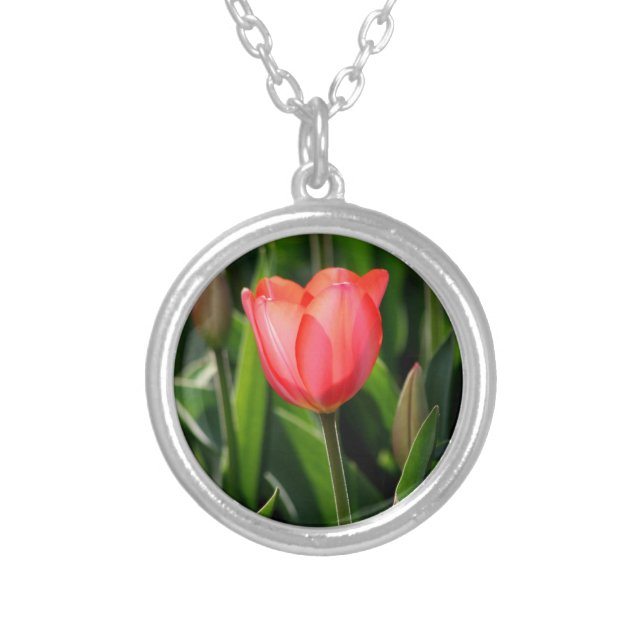 Delicate Tulip Silver Plated Necklace (Front)