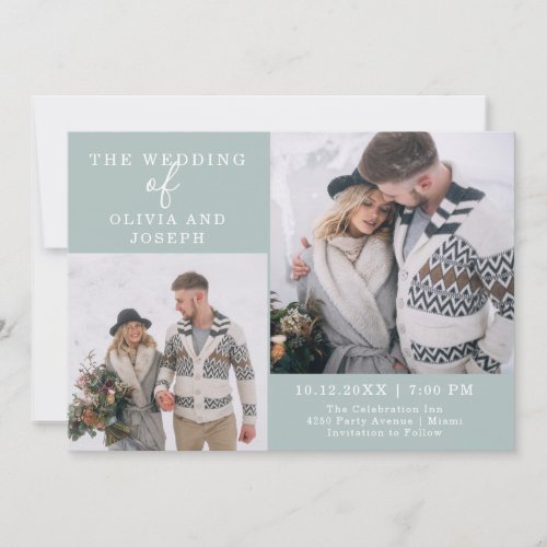 Delicate  Two Photo Wedding Invitation