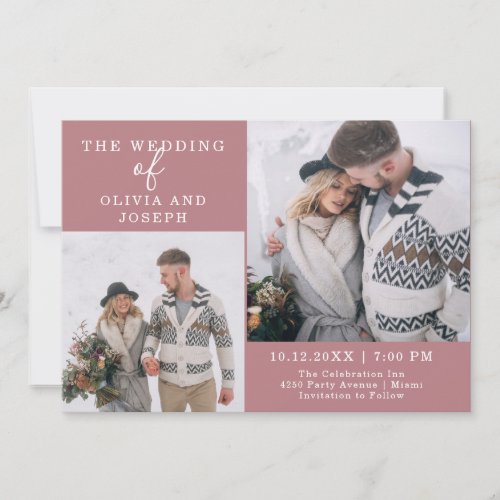 Delicate  Two Photo Wedding Invitation