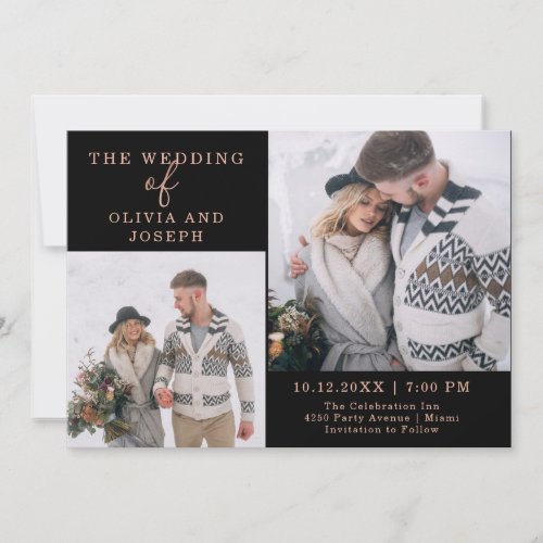 Delicate  Two Photo Wedding Invitation