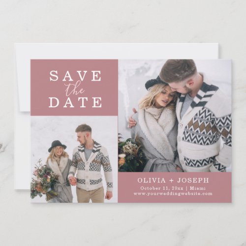 Delicate  Two Photo Wedding Save The Date