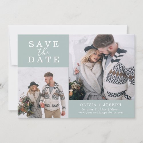 Delicate  Two Photo Wedding Save The Date