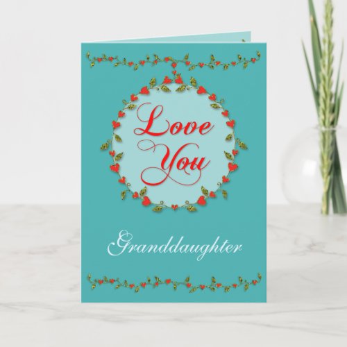 Delicate Valentine Heart Vine For Granddaughter Holiday Card