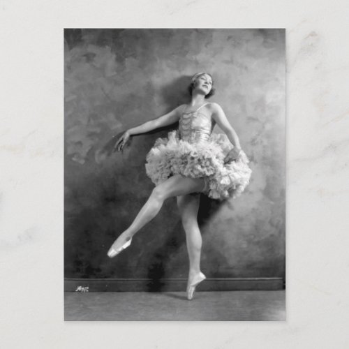 Delicate Vintage Ballerina Dancer Photograph Postcard