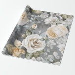 Delicate Vintage Creamy White Roses Wrapping Paper<br><div class="desc">Beautiful gift wrap of Vintage Creamy White Roses. 
Perfect gift wrap for a wedding or bridal shower.</div>