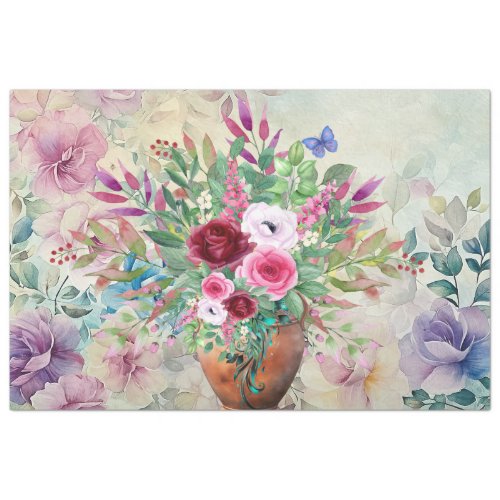 Delicate Vintage Floral Decoupage Tissue Paper