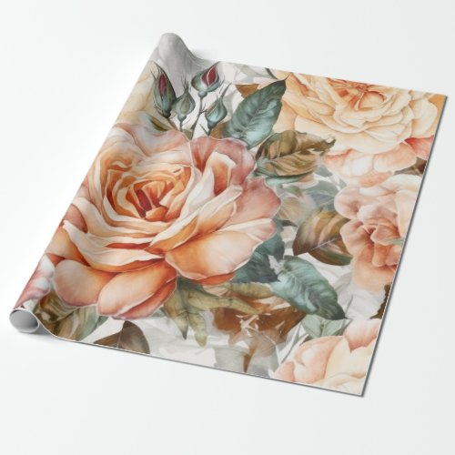 Delicate Vintage Peach  Wrapping Paper
