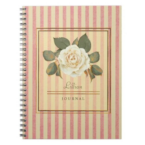 Delicate Vintage Rose Notebook