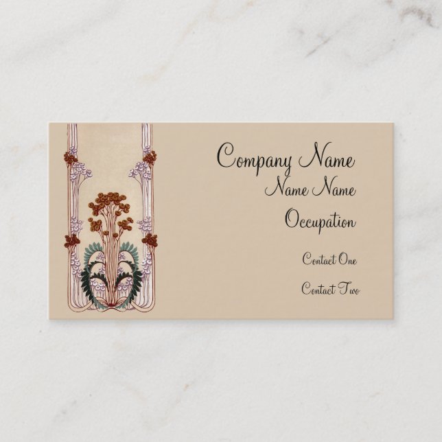 Delicate VIntage With Flowers Business Card (Front)
