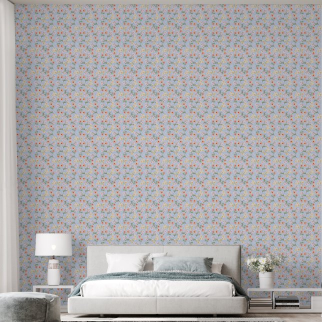 Delicate violets wallpaper  (Bedroom)