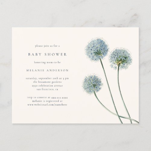 Delicate Watercolor Dandelion Clocks Baby Shower Invitation Postcard