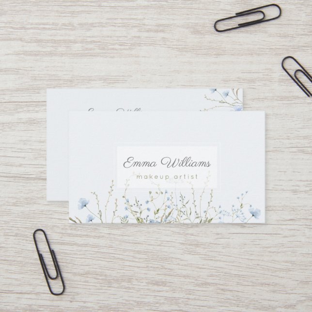 Delicate Watercolor Floral  Business Card (Front/Back In Situ)