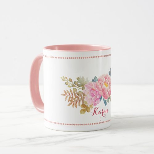 Delicate Watercolor Floral Mug