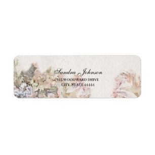 Delicate Watercolor Floral Wedding Label