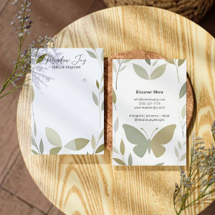 Delicate Watercolor Foliage Butterfly Art Card