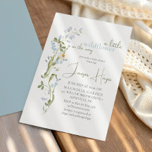 Delicate Watercolor Little Wildflower Baby Shower