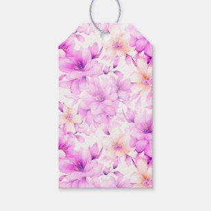 Delicate Watercolor Pink Flowers  Gift Tags