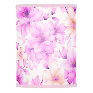 Delicate Watercolor Pink Flowers Lamp Shade