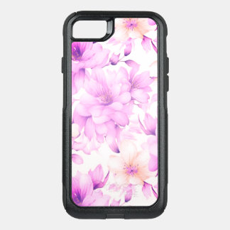 Delicate Watercolor Pink Flowers  OtterBox Commuter iPhone SE/8/7 Case