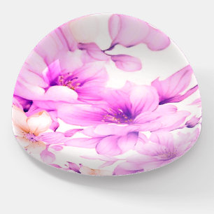 Delicate Watercolor Pink Flowers Paperweight