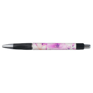 Delicate Watercolor Pink Flowers  Pen