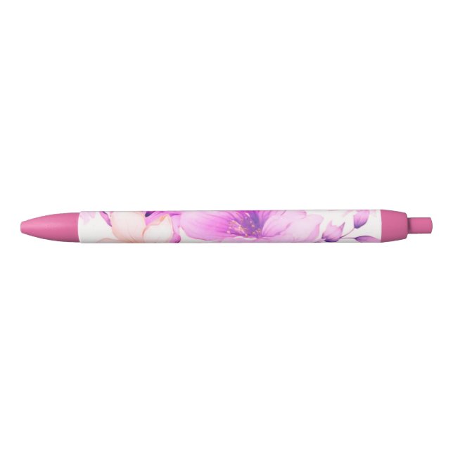 Delicate Watercolor Pink Flowers  Pen (Front)