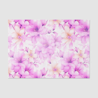 Delicate Watercolor Pink Flowers  Tissue Paper