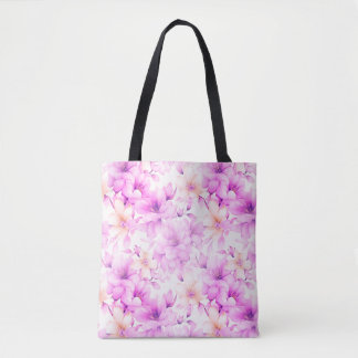 Delicate Watercolor Pink Flowers  Tote Bag