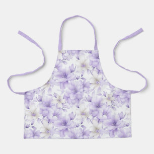 Delicate Watercolor Purple Flowers  Apron