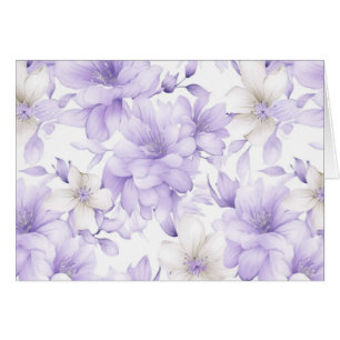 Delicate Watercolor Purple Flowers Blank Cards