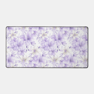 Delicate Watercolor Purple Flowers  Desk Mat