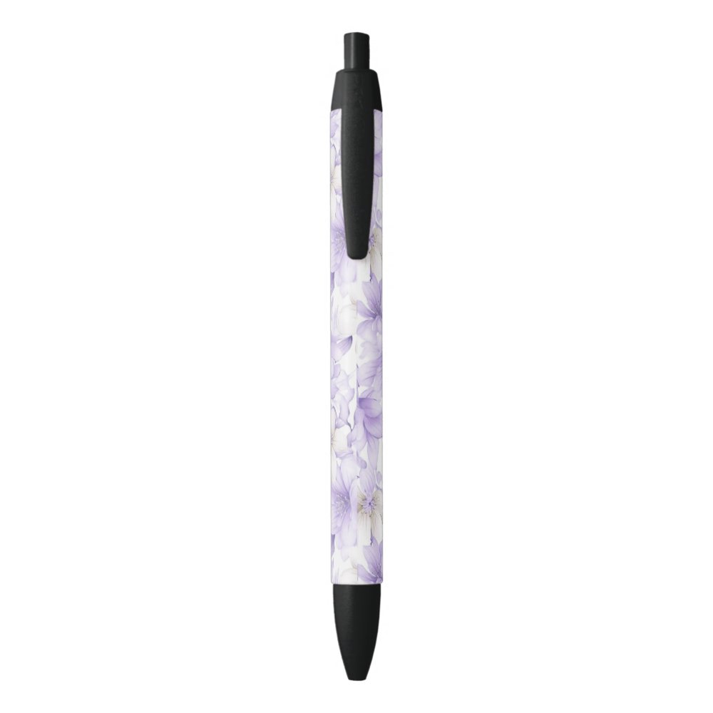 Disover Delicate Watercolor Purple Flowers  Pen