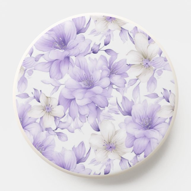 Delicate Watercolor Purple Flowers  PopSocket (Popsocket)