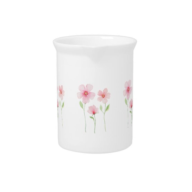 Delicate Watercolor Wildflowers Beverage Pitcher (Front)