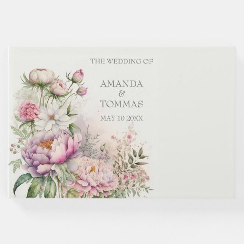 Delicate Watercolor Wildflowers Guest Book