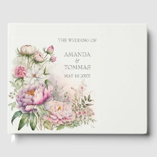 Delicate Watercolor Wildflowers Guest Book