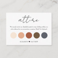 Delicate Wedding Color Palette Attire Cards