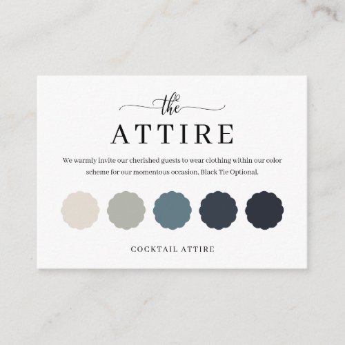 Delicate Wedding Color Palette Attire Cards